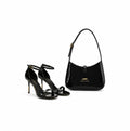 Heels - Model: Black + Gift (Handbag 5 a 7 - Black)